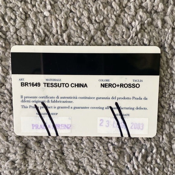 Prada bag in nylon fabric with red calfskin and velvet details. - Picture 7 of 8